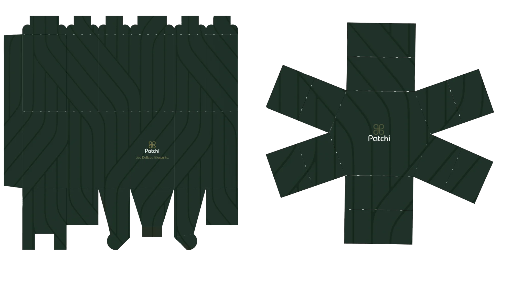 Patchi luxurious box dieline and flat layout